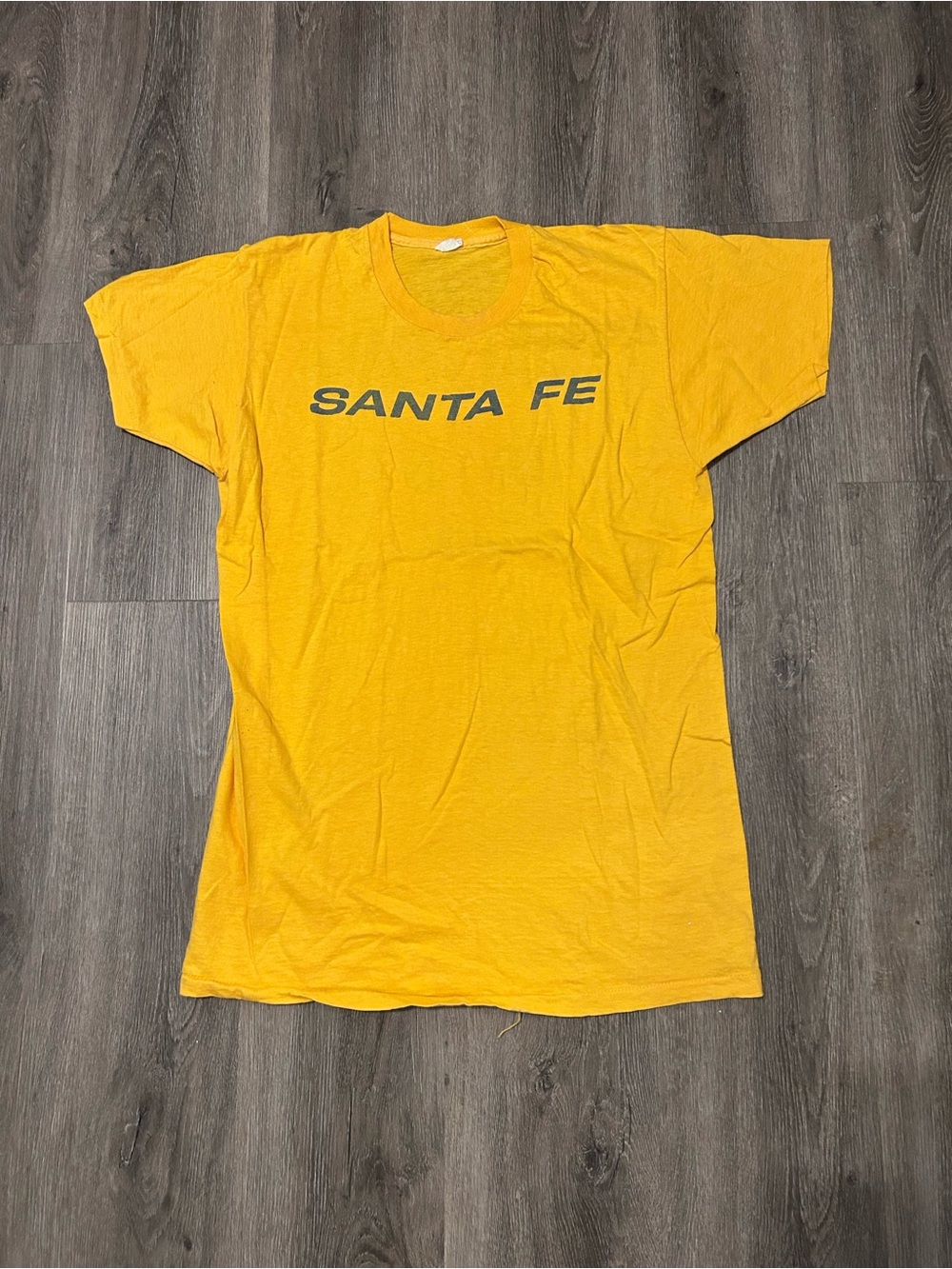 Vintage 80s 1980s Santa Fe Coal Team Affiliate Yellow Single Stitch Shirt Sz XL